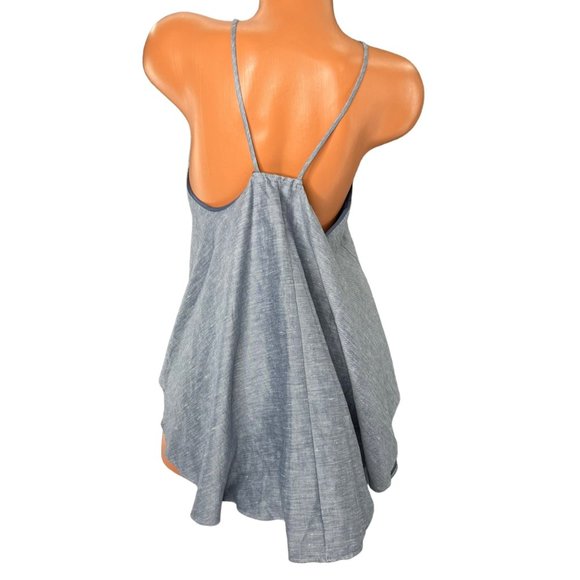 Milly Womens Light Blue Linen Blend Square Neckline Halter Top Size S - Picture 2 of 15